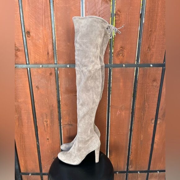 Stuart Weitzman Highland Suede Leather Boot size 9 Taupe NEW - Picture 3 of 16